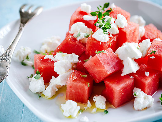feta and watermellon